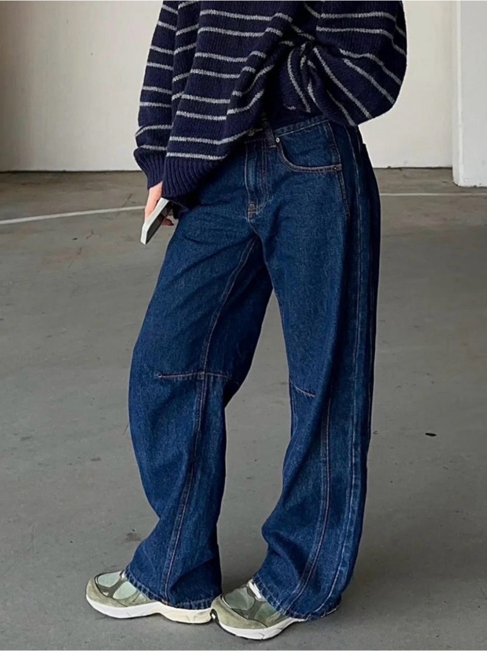 Lioness Dark Blue Wide Straight-Leg Jeans